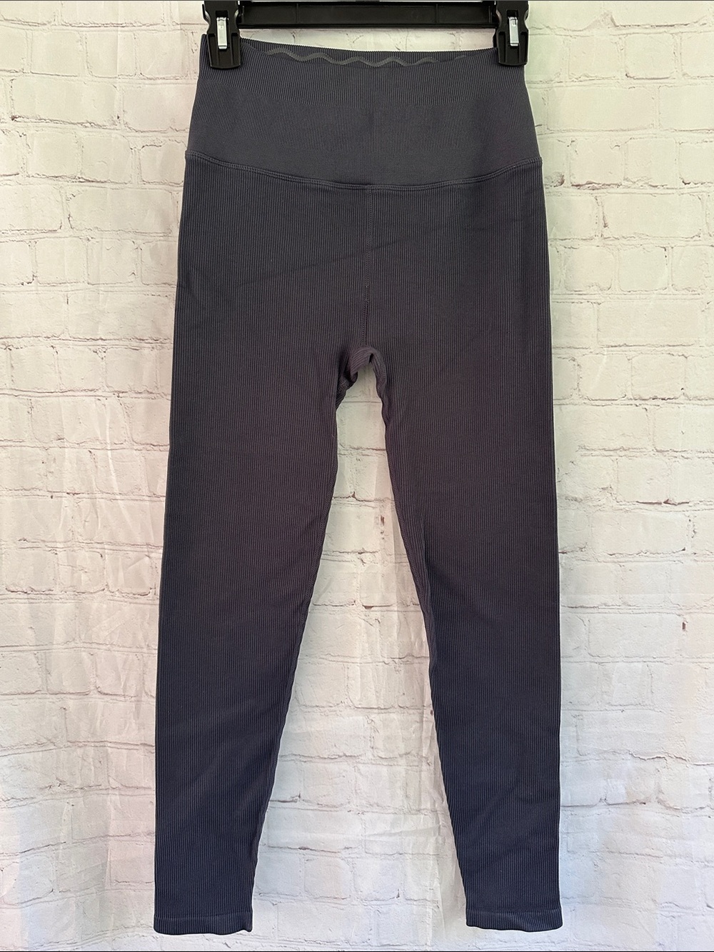 Spiritual Gangster Blue Slate High-Waist Ribbed Leggings - size XS/S